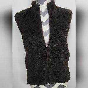K.I.K.I.T Studio faux fur vest, black and brown,  medium